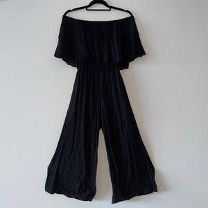 ELAN - Off-the-Shoulder Black Jumpsuit